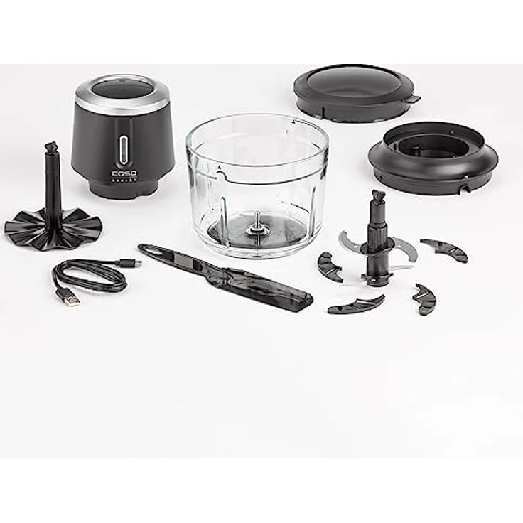 CASO Chop & Go – kabelloser Design Zerkleinerer mit 4 Edelstahlklingen, flexibel und überall einsatzbereit, bis zu 60 Min. Laufzeit, 2.300 U/min., vielseitiges Zubehör – Bild 2