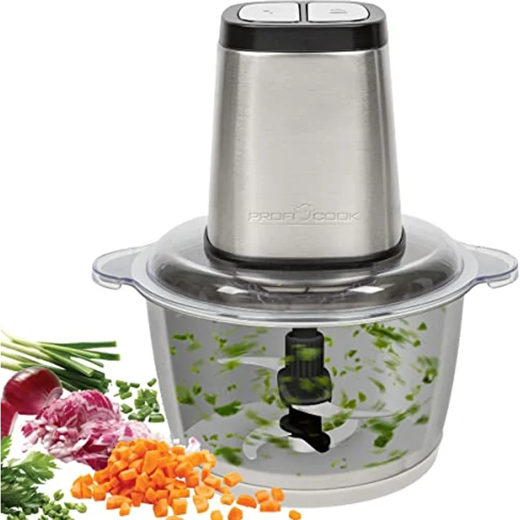 ProfiCook Zerkleinerer PC-MZ 1227, elektrischer Multizerkleinerer mit Ice Crush-Funktion, 1,7 L Edelstahlbehälter, 2 Geschwindigkeitsstufen – Bild 1
