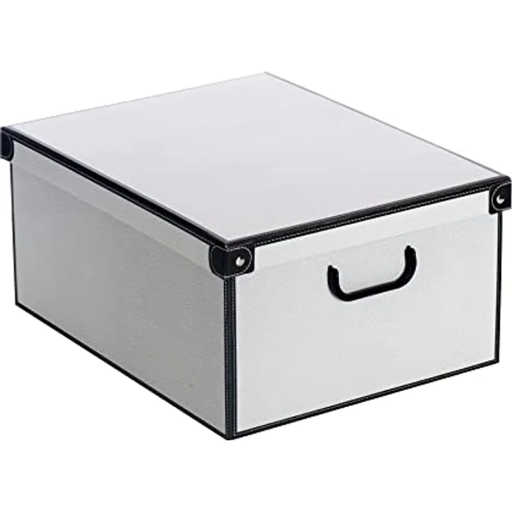 Aufbewahrungsbox mit deckel aus Karton, Geschenk kiste aus pappe, mit deckel 50x39x24cm WEISS 1 STÜCK WEISSER MOSCHUS GROSS, pappkarton, ordnungsbox, Stapelbox aus Pappe, box mit griffen