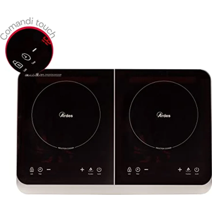 Ardes AR1F602 Induktionskkochplatte, Standgerät, 2 Zonen, Breite 59 cm, schwarz – Bild 3
