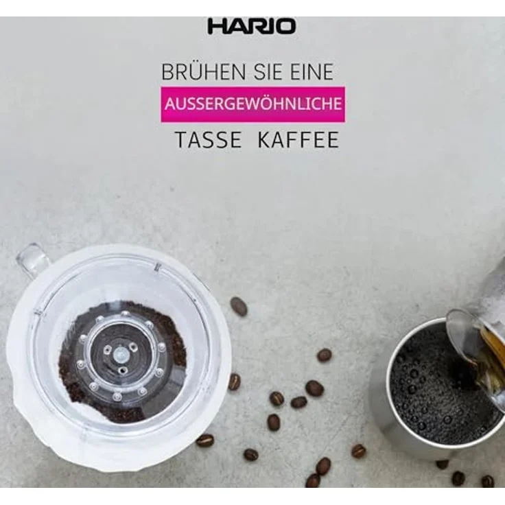 Hario V60 VDCR-02R, Kaffee-Tropfer aus Arita-Keramik in elegantem Rot für 1-4 Tassen – Bild 7