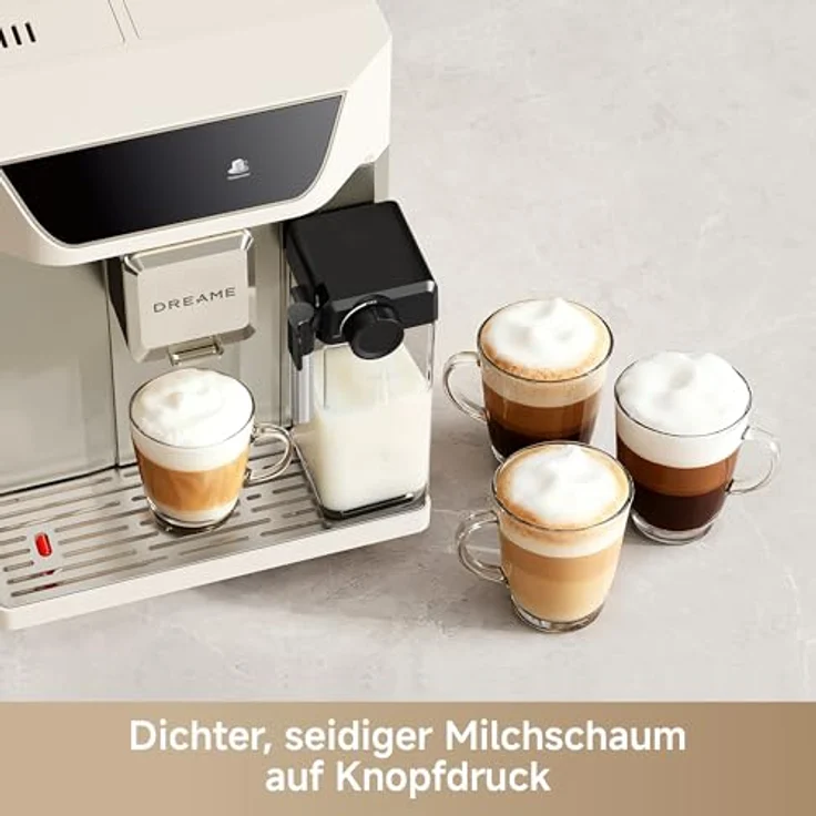 Dreame Ecceluxe™ Master FCM60, Espressomaschine mit intelligenter Mahlwerk, 19 Bar Druck, 6 Getränkeoptionen, abnehmbare Brüheinheit, selbstreinigend, Cremefarbe – Bild 10