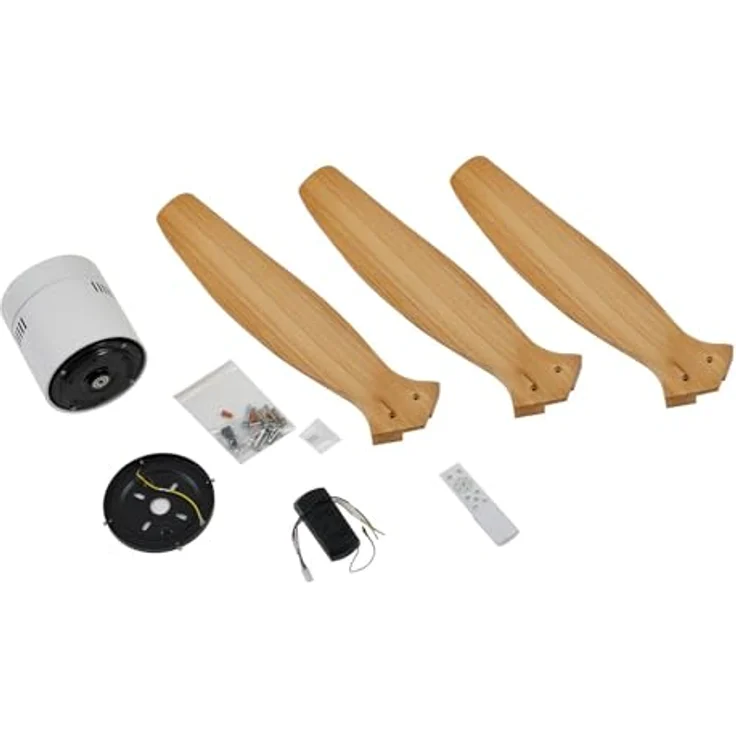 LUCANDE Deckenventilator Vindur, weiß, Holz, DC-Motor, geräuscharm, mit Fernbedienung – Bild 9