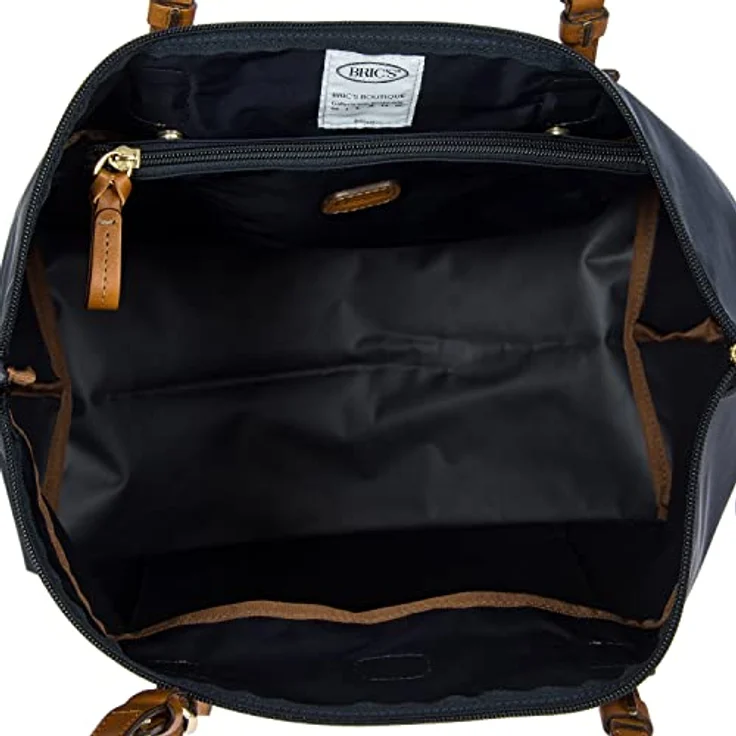 Bric's X Bag 3in1 Shopper, eleganter Nylon-Shopper mit Lederdetails, schwarz, inkl. Reißverschlussetui – Bild 6