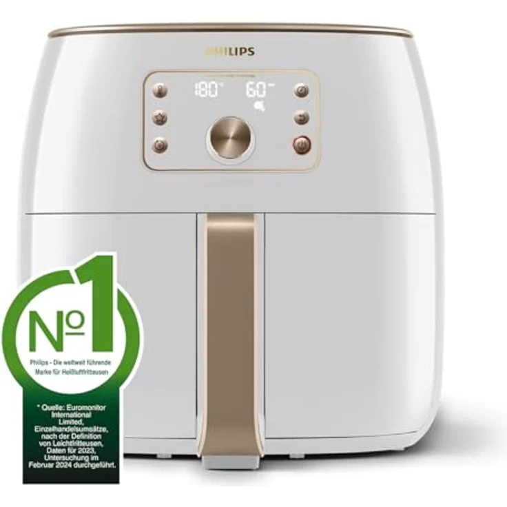 Philips Premium Airfryer XXL HD9870-20, Heißluftfritteuse, 2225 Watt, 1,4 kg Frittiergut, Rapid Air-Technologie, Kunststoff, weiß – Bild 2