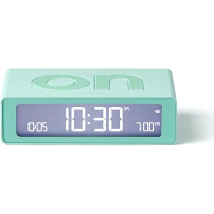 LEXON Flip Mini Reisewecker, digitaler LED-Wecker mit On/Off-Funktion, einstellbarer Helligkeit, wiederaufladbar, berührungsempfindlich, ideal als Nachttisch-Wecker - Münze – Bild 1