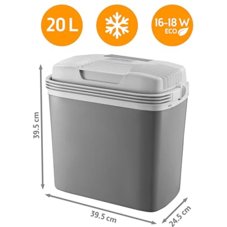 TZS First Austria Thermoelektrische Kühlbox 20L, 3-fach Stromversorgung mit USB-C PD 3.0, Kühlen & Wärmen, Grau/Hellgrau – Bild 2
