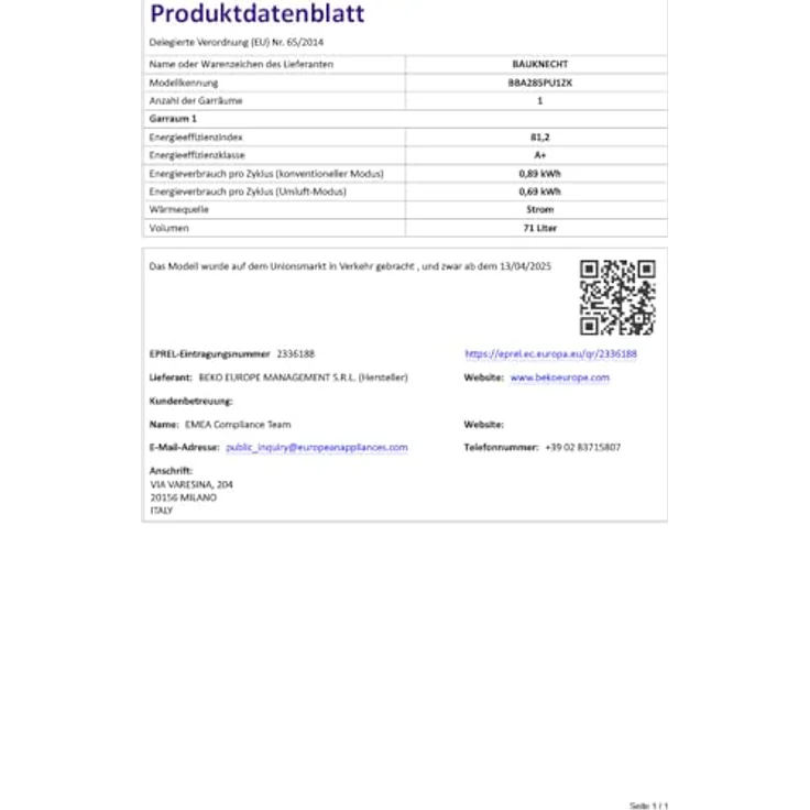 Bauknecht BBA285PU1ZK Einbaubackofen groß mit AutoClean-Funktion, Schwarz, versandkostenfrei – Bild 7