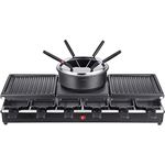 SILVA Homeline Homeline PK-RF 122 XXL-Raclette-/Fondue-Kombi, 3in1 Multifunktions-Gerät, 12er Raclette mit Fondue und Grill, 1650 Watt, Schwarz
