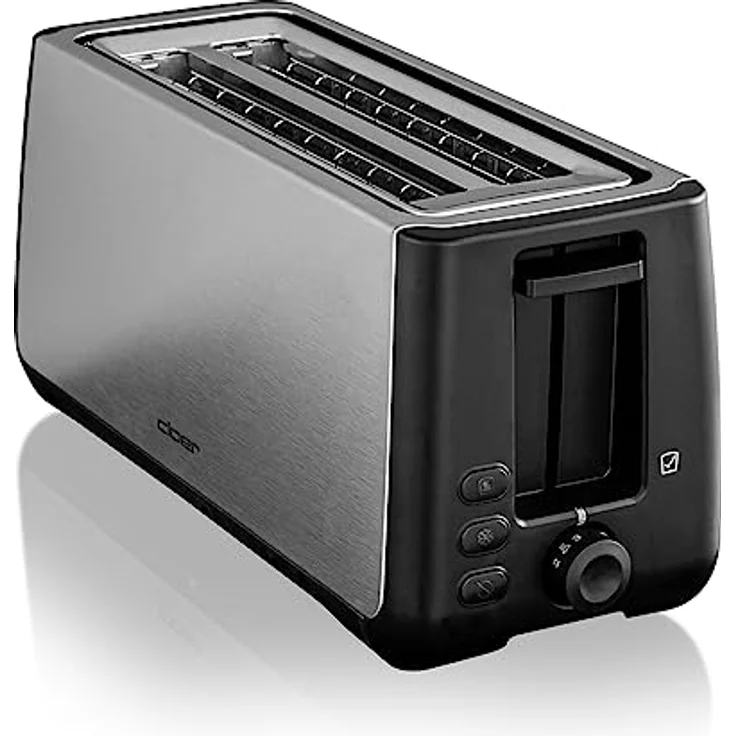 Cloer 3579 King-Size Toaster für 4 XXL Scheiben-Check-Funktion-Edelstahlgehäuse - 1500 Watt-schwarz Kunststoff – Bild 5