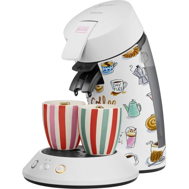 Philips Senseo Kaffeepadmaschine Original Plus CSA210/15, mit zwei Kaffee-Einstellungen, rec. Plastik, inkl. 2 Blond Limited Edition Tassen