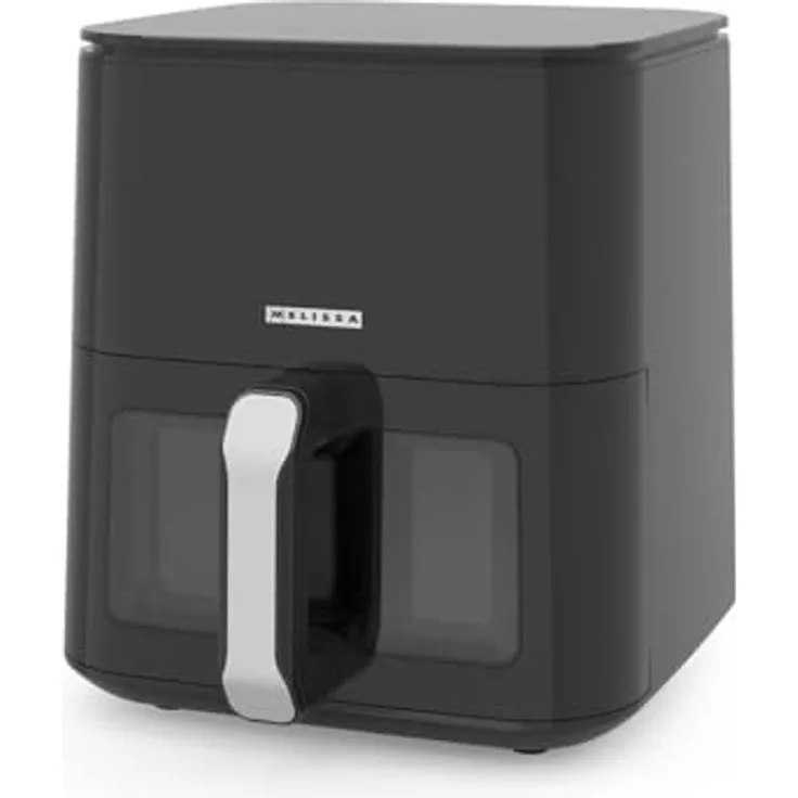 Melissa Digitale Heißluftfritteuse XL, 5 Liter, 8 Voreinstellungen, Touchscreen, Antihaftbeschichtung, Sichtfenster, Schwarz