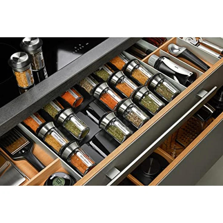 GEFU Gewürz- und Kräuterstreuer-Organizer X-PLOSION, modular erweiterbar für 3 Streuer, Schubladeneinsatz aus stabilem Kunststoff zur Küchenorganisation – Bild 2