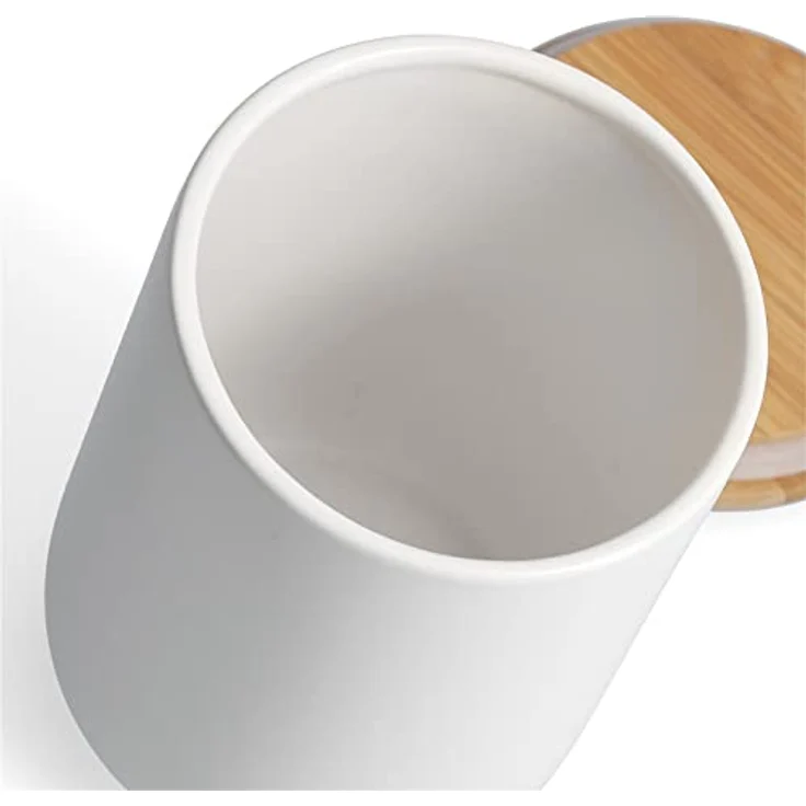 Vorratsdose Steingut Weiß mit Holzdeckel 1500 ml Zeller Present Vorratsdose Steingut Weiß mit Holzdeckel 1500 ml Zeller – Bild 2