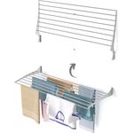 Foxydry Foxydry Fold Wäscheständer für die Wand, vertikaler Wäscheständer aus Aluminium und Stahl, Grau (Grey), Platzsparendes Design, Langlebig und witterungsbeständig, Anpassbare Konfiguration, Vielfalt und Design, Einfache Installation und Verwendung, Garantie und Praktikabilität