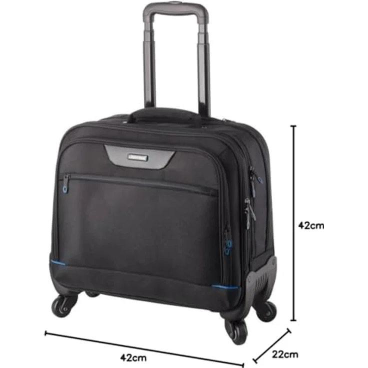 Lightpak Star 4-Rollen Businesstrolley, 42 cm mit Laptopfach, schwarz, 100% Nylon – Bild 4