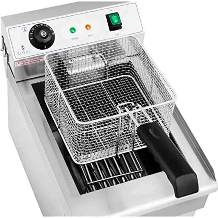 Royal Catering RCEF-13EHB Fritteuse mit Öl 13l Elektro-Fritteuse Gastro 3.200 W - Ablasshahn - Edelstahl – Bild 3