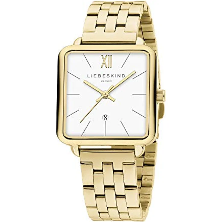 Liebeskind Berlin Armbanduhr LT-0177-MQ IP gold, Damenuhr mit extra-flachem Gehäuse und hochwertigem Edelstahlarmband – Bild 2