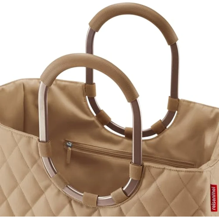 REISENTHEL® Shopper loopshopper l rhombus ginger - Stilvolle Tasche mit Rautenmuster und metallischen Griffen – Bild 3