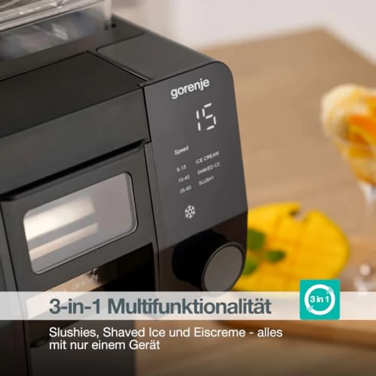 GORENJE Eismaschine GIICM 3in1 für Eiscreme, Shaved Ice und Slushy, robustes Design – Bild 6