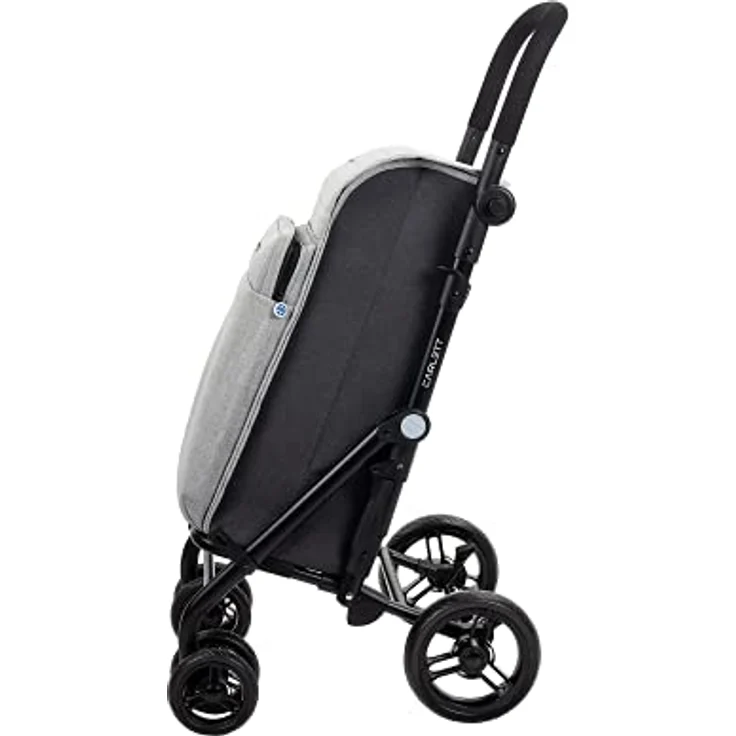 Carlett - Einkaufstrolley, Faltbarer Supermarkt-Trolley, mit 4 regenfesten Rädern und Einer großen Kapazität von 25kg, Haupttasche 36L, Thermic 7,5L und Hecktasche - Ice Grau Farbe – Bild 3