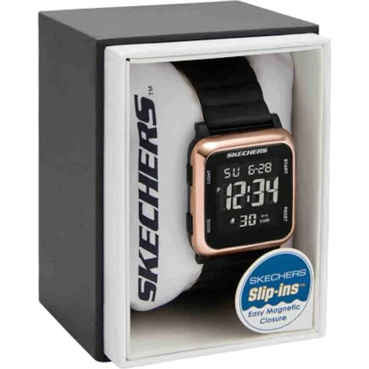 Skechers Chronograph BECKWORTH SR6311, digitale Damenuhr mit Silikonarmband und Stoppfunktion, quadratisches Design – Bild 6