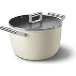Smeg CKFC2611CRM Kasserolle 26 cm mit Deckel creme, Cremefarben