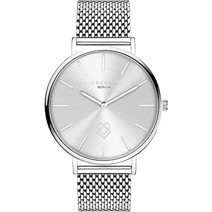 Liebeskind Berlin Damen Analog Quarz Uhr LT-0248-MQ, Edelstahlgehäuse Ø 38 mm, kratzunempfindliches Mineralglas, silberfarbenes Zifferblatt, hochwertiges Meshband im Retro-Look – Bild 1