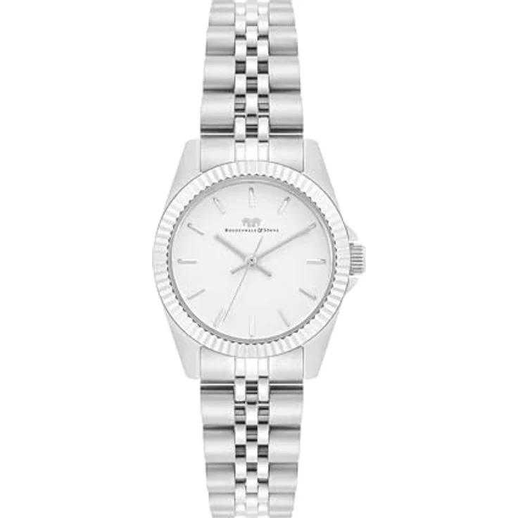Rhodenwald & Söhne Damen Quarzuhr 27,5 mm mit Edelstahl Armband in Silber, wasserdicht bis 5 ATM, Zifferblatt Weiß – Bild 1