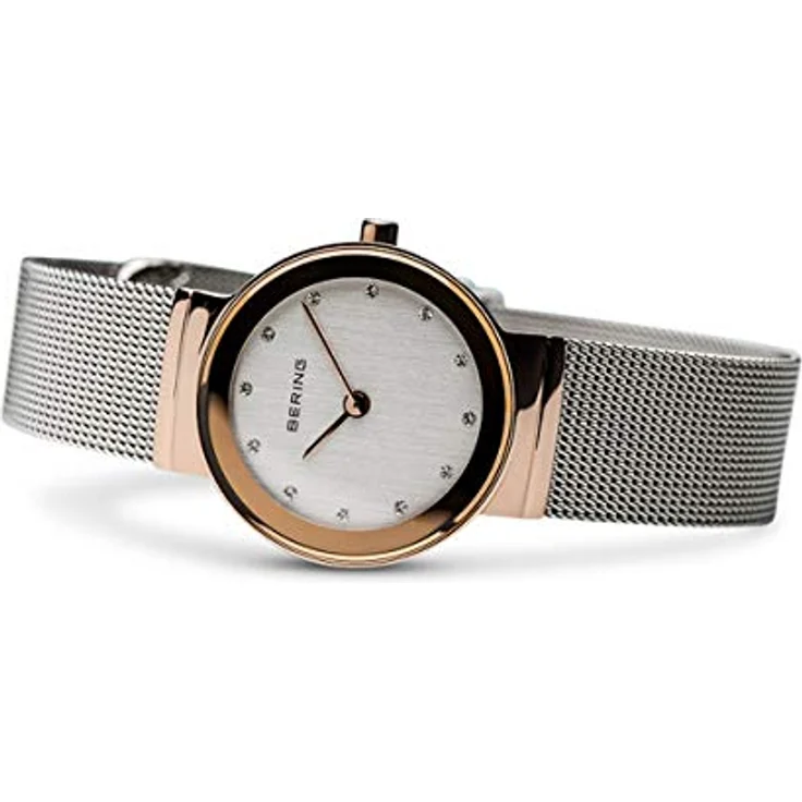 BERING Damen Uhr Quarz Movement - Classic Collection mit Edelstahl und Saphirglas 10126-066 - 5 ATM, Roségold/Silber – Bild 4