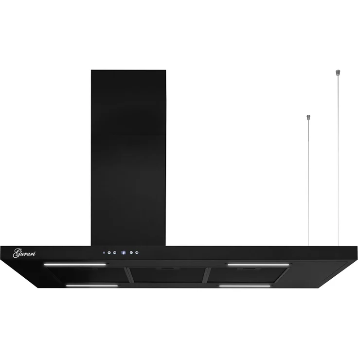 Gurari GCH 793.R Diamond Eco BL, 116 cm Dunstabzugshaube in Schwarz mit hoher Absaugleistung und energieeffizientem Betrieb
