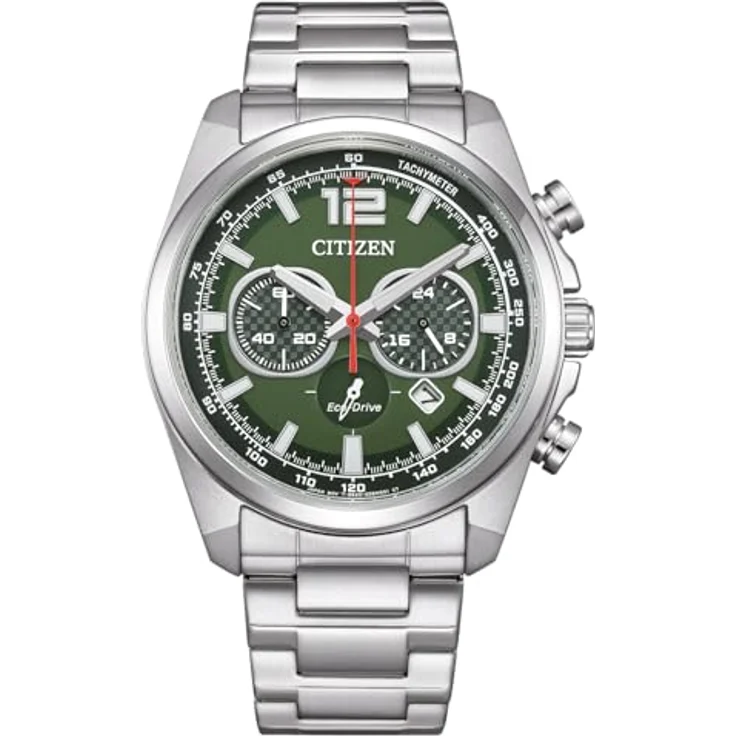 Citizen CA4640-50X Eco-Drive Chronograph Herrenuhr, Edelstahlgehäuse mit grünem Zifferblatt, 60 Minuten Stoppuhr, wasserdicht bis 10 bar – Bild 1