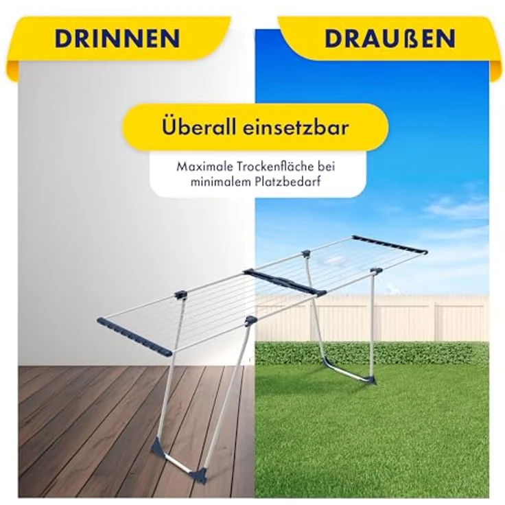 Livarno Home Ausziebarer Wäscheständer 20m, weiß, aus legiertem Stahl, stabil und platzsparend, ideal für große Wäschemengen – Bild 3