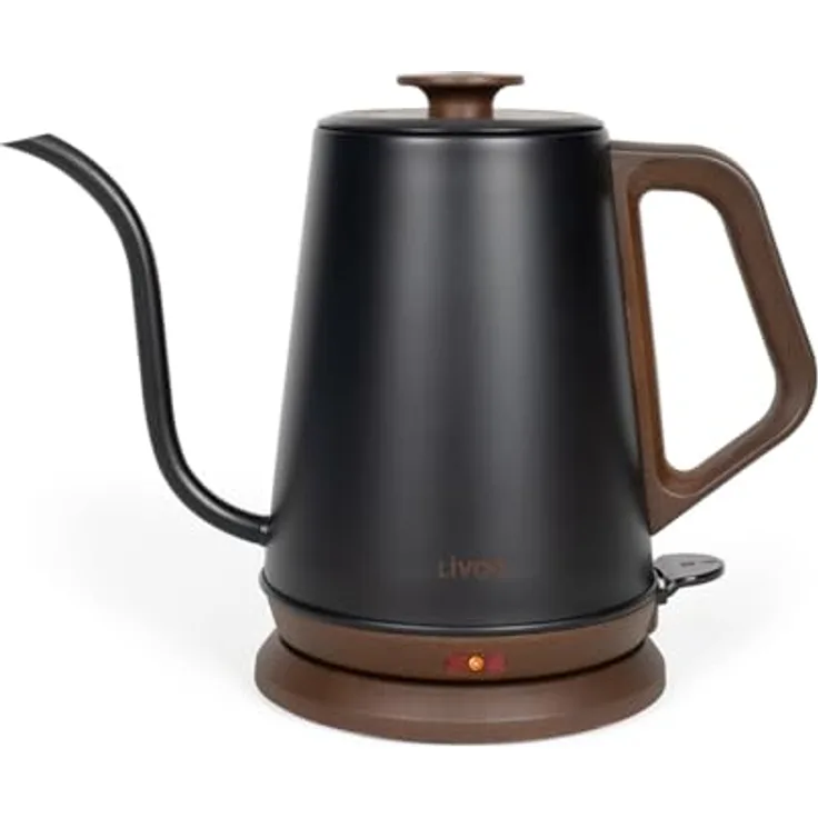 Livoo - Wasserkocher mit Schwanenhals – DOD206 – 1,2 l, 1000 W, Edelstahl, präzises Ausgießen