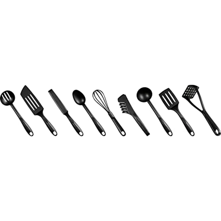 Tefal BIENVENUE K001S925 Set 9 Zubehörteile Schwarz Spatel Stück Kunststoff - Vielseitiges 9-teiliges Set aus hitzebeständigem Nylon geeignet für die Küche – Bild 2