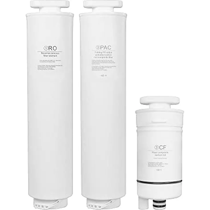 BEM 3er-SET Ersatzfilter für BEM Luna Wasserfilteranlage, Auftischgerät mit Umkehrosmose - PAC und CF Wasserfilter, RO Umkehrosmose-Filter, Wechselintervall 6-12 Monate