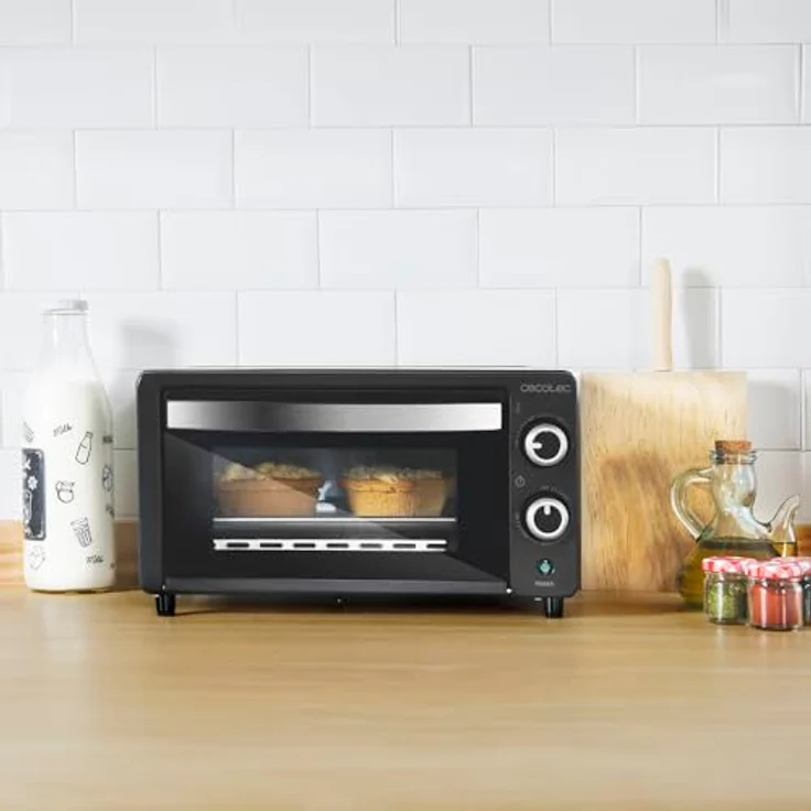 Cecotec Tischofen Bake&Toast 1090 Black, 10 L, 1000 W, Temperaturregelung bis 230ºC, 60-Minuten-Timer, Backblech, Grillrost und Zange mit Griff – Bild 4