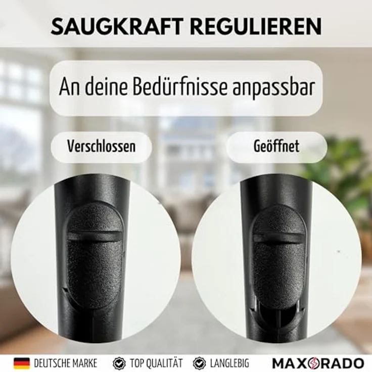 Maxorado Staubsaugerrohr Handgriff für Miele S8340, S771, S712, mit Saugkraftregler und gebogener Form, Zubehör für Miele Staubsauger – Bild 5