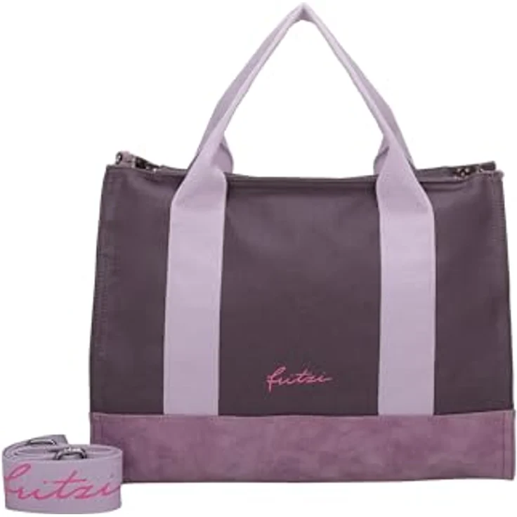 Fritzi aus Preußen Handtasche, Canvas Handtasche 40 cm, Violett, abnehmbarer Schulterriemen zum crossbody Tragen – Bild 1