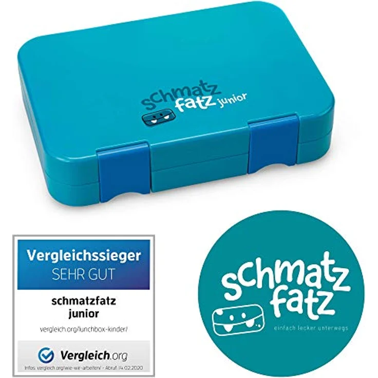 schmatzfatz junior Lunchbox 6 Fächer 21,3 x 15 x 4,5 cm (BxHxT) Petrol – Bild 2