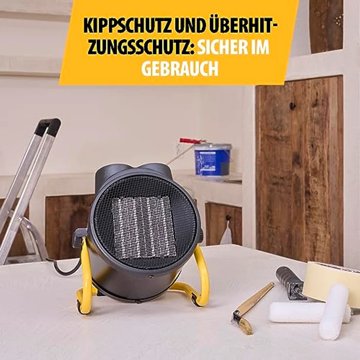 Tristar KA-5060 Elektroheizung (Keramik) - 3 einstellbare Leistungsstufen-2000 Watt, 2000 W, Schwarz, Gelb, Heizstrahler – Bild 9