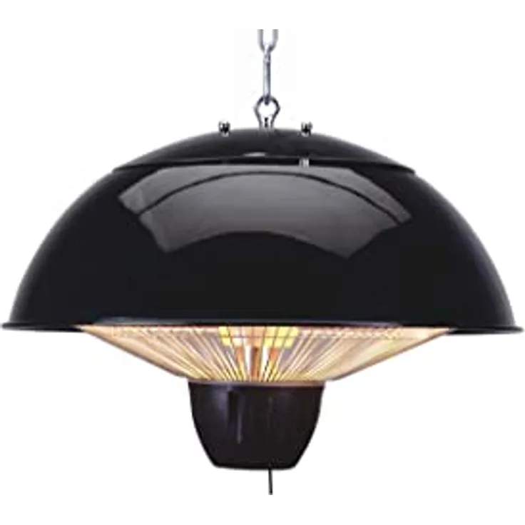 Melchioni Family Apollon Deckenheizstrahler für den Außenbereich, 1500 W Halogenwiderstand, IP34, Aluminium, Stahl, schwarz