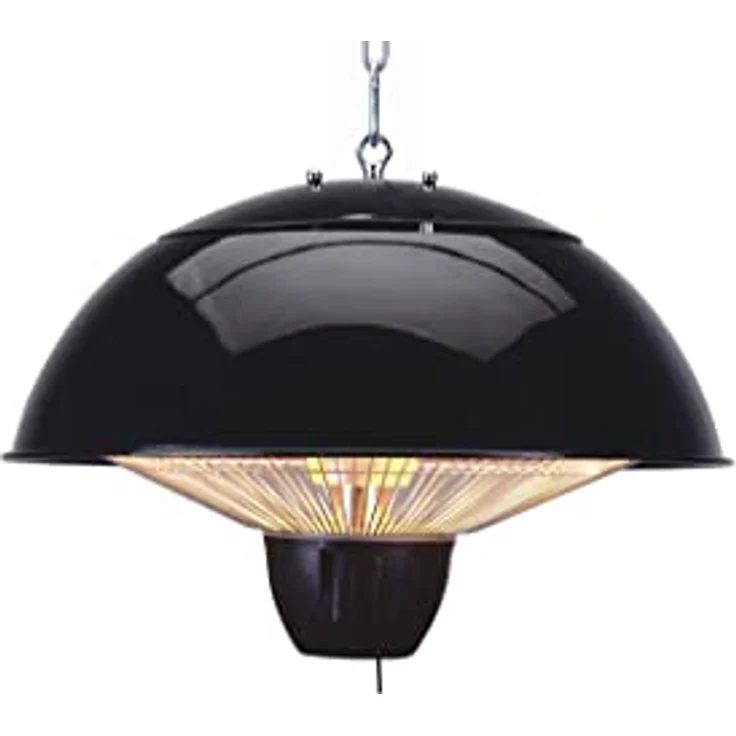 Melchioni Family Apollon Deckenheizstrahler für den Außenbereich, 1500 W Halogenwiderstand, IP34, Aluminium, Stahl, schwarz – Bild 1