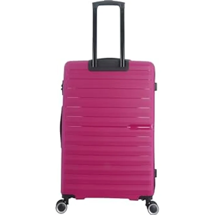 SAXOLINE Fiesta Reisekoffer Größe L, 107 l Fassungsvermögen, 4,4 kg, fuchsia, hochwertige PP-Hülle, 360-Grad-Schwenkräder, Teleskopgriff – Bild 4