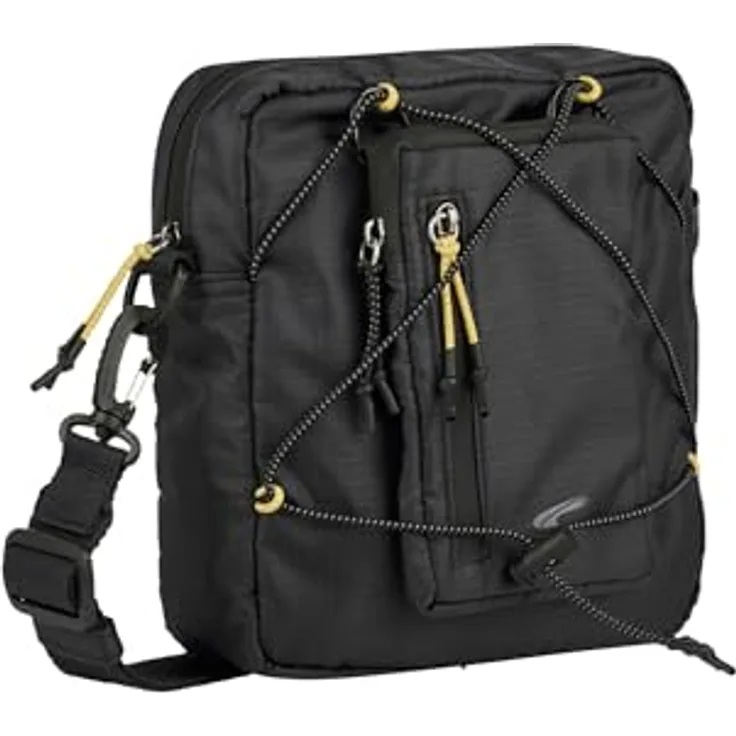 camel active Shores Umhängetasche S, 21 cm, schwarz, 100% Polyester, kompakte Tasche für jeden Anlass