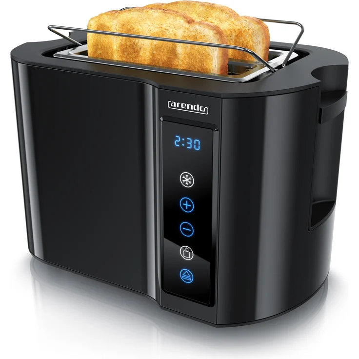 Arendo Toaster FRUKOST TOUCH COMPACT, 2 kurze Schlitze, 800 W, Display, Touch, Wärmeisoliert, Schwarz – Bild 1
