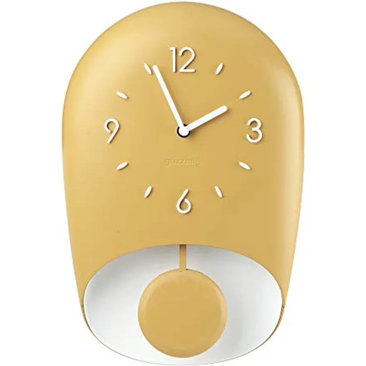 Guzzini - Home, BELL Wanduhr mit Pendel, Pendeluhr - Senfgelb, 22x8xh 33 cm - 168604206