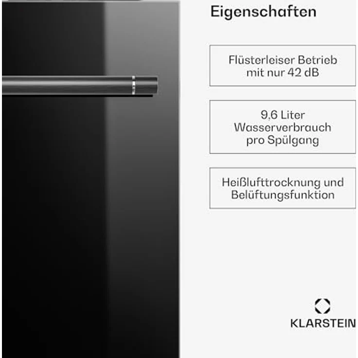 Klarstein Luxara Einbaugeschirrspüler – integrierte Spülmaschine für 14 Standardgedecke, AquaStop Wasserschaden-Schutz, 8 Programme, geringer Wasserverbrauch – Bild 3