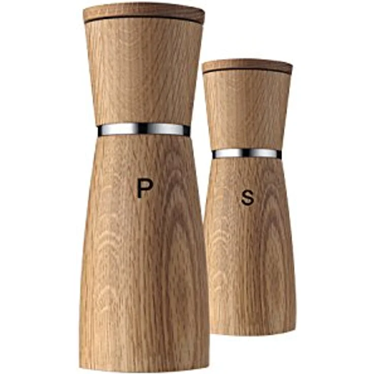 WMF Ceramill Nature Salz und Pfeffermühle-Set 2-teilig, unbefüllt, Holz Keramikmahlwerk, Mühle für Salz, Pfeffer, Chillischoten, H 17,9 cm – Bild 3