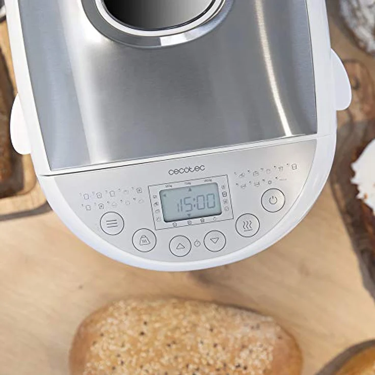 Cecotec Bread&Co 1000 Delicious Brotbackautomat, 550W, LCD-Display,  19 automatische Kochprogramme, weiß – Bild 6